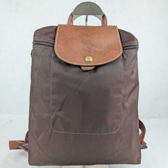 Original Longchamp Le Pliage Nylon Brown Backpack Made in China. - Picture 1 of 16